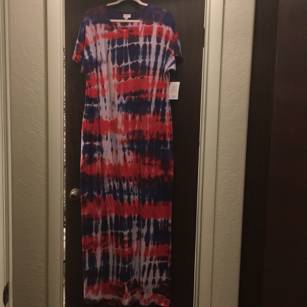 NWT LuLaRoe Large Tie Dye Maria Dress